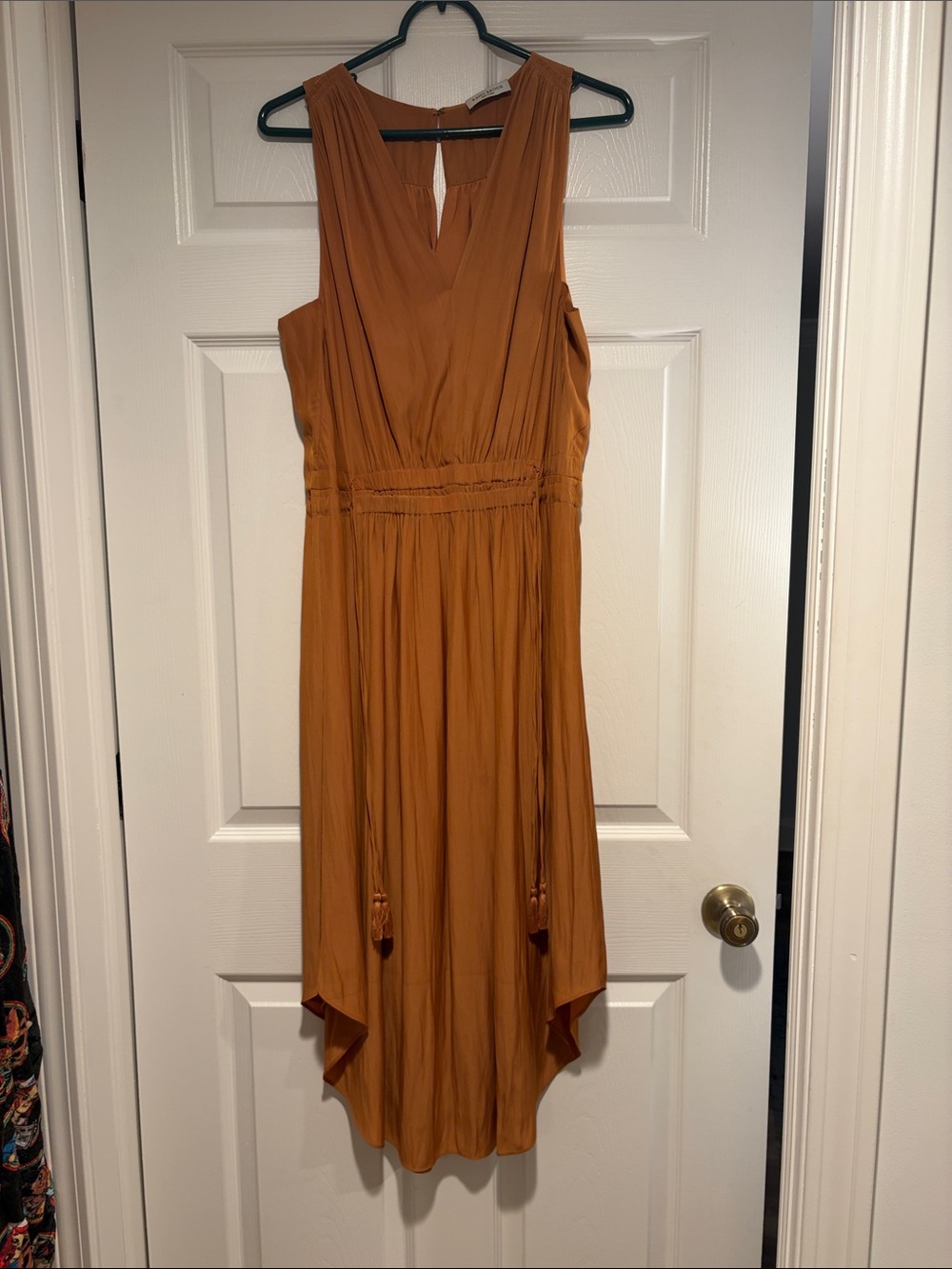 Ramy Brook Rust Asymmetrical V-Neck Dress